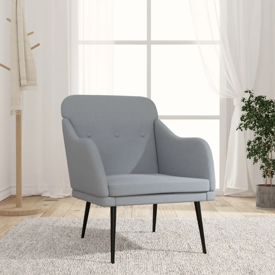Fauteuil Gris clair 63x76x80 cm Tissu