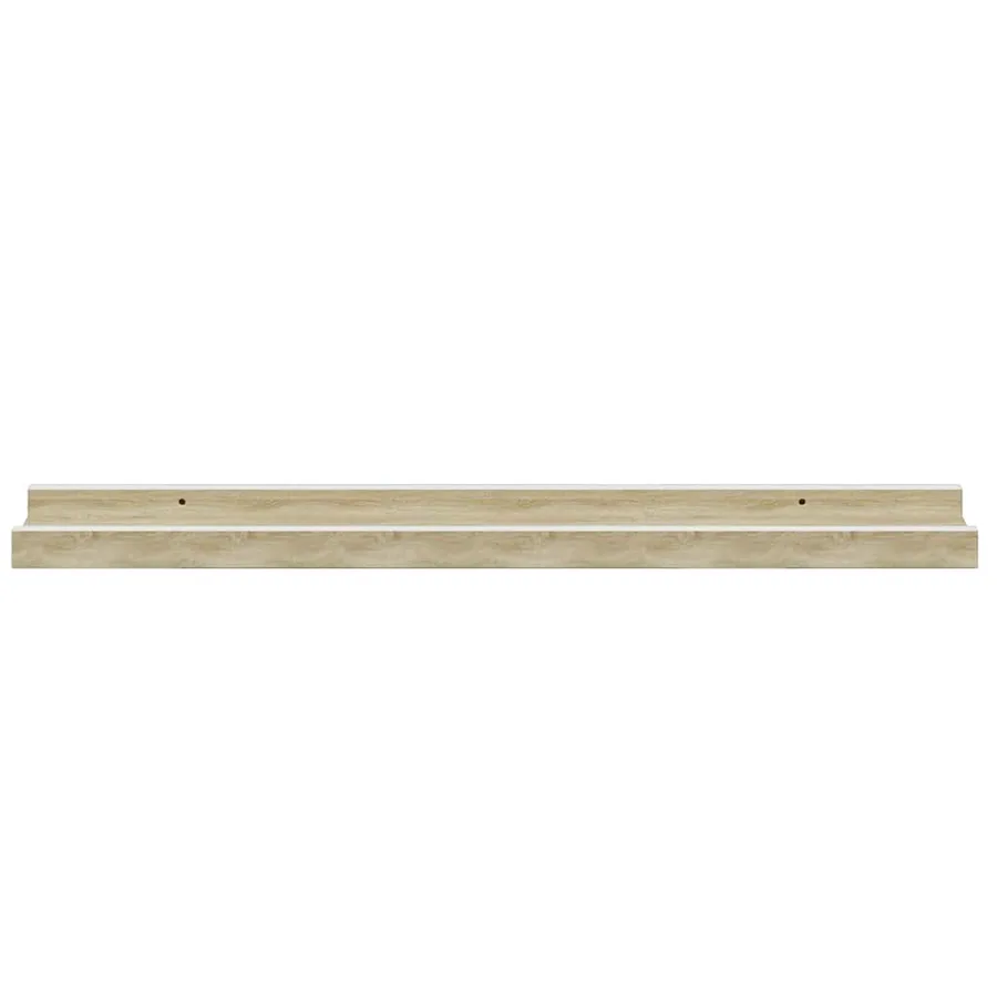 Étagères murales 2 pcs blanc et chêne sonoma 60x9x3 cm - 5