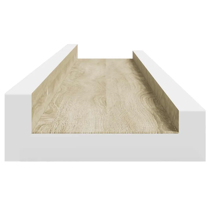 Étagères murales 2 pcs blanc et chêne sonoma 60x9x3 cm - 6