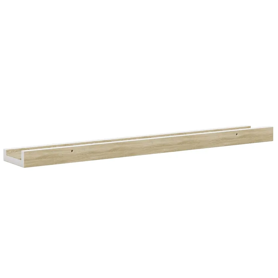 Étagères murales 2 pcs blanc et chêne sonoma 60x9x3 cm - 7