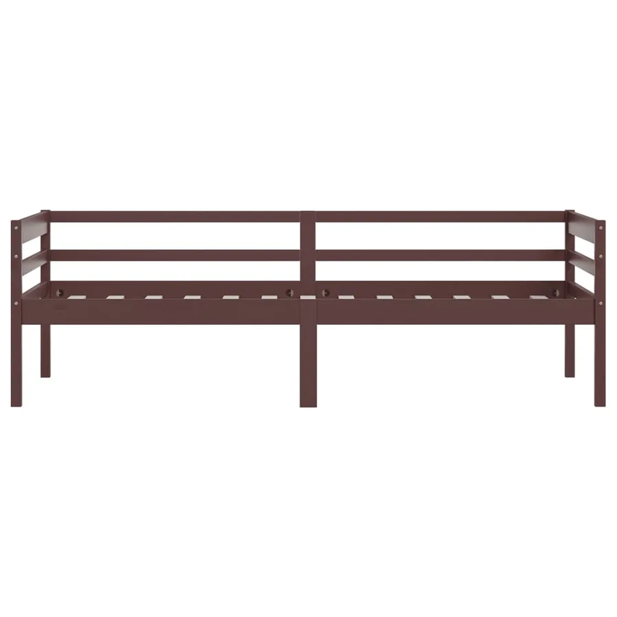 Cadre de lit sans matelas marron foncé bois pin massif 90x200cm - 4
