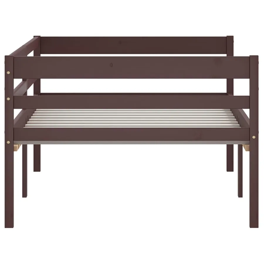 Cadre de lit sans matelas marron foncé bois pin massif 90x200cm - 5