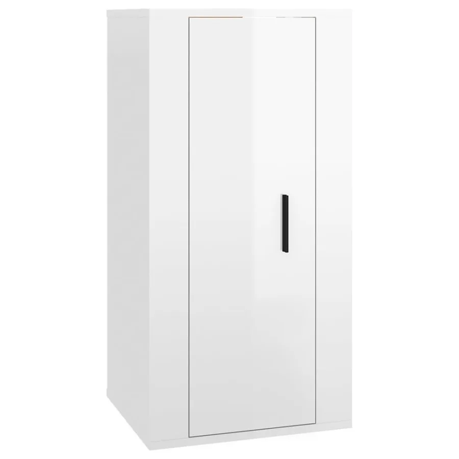 Meuble TV mural Blanc brillant 40x34,5x80 cm - 2