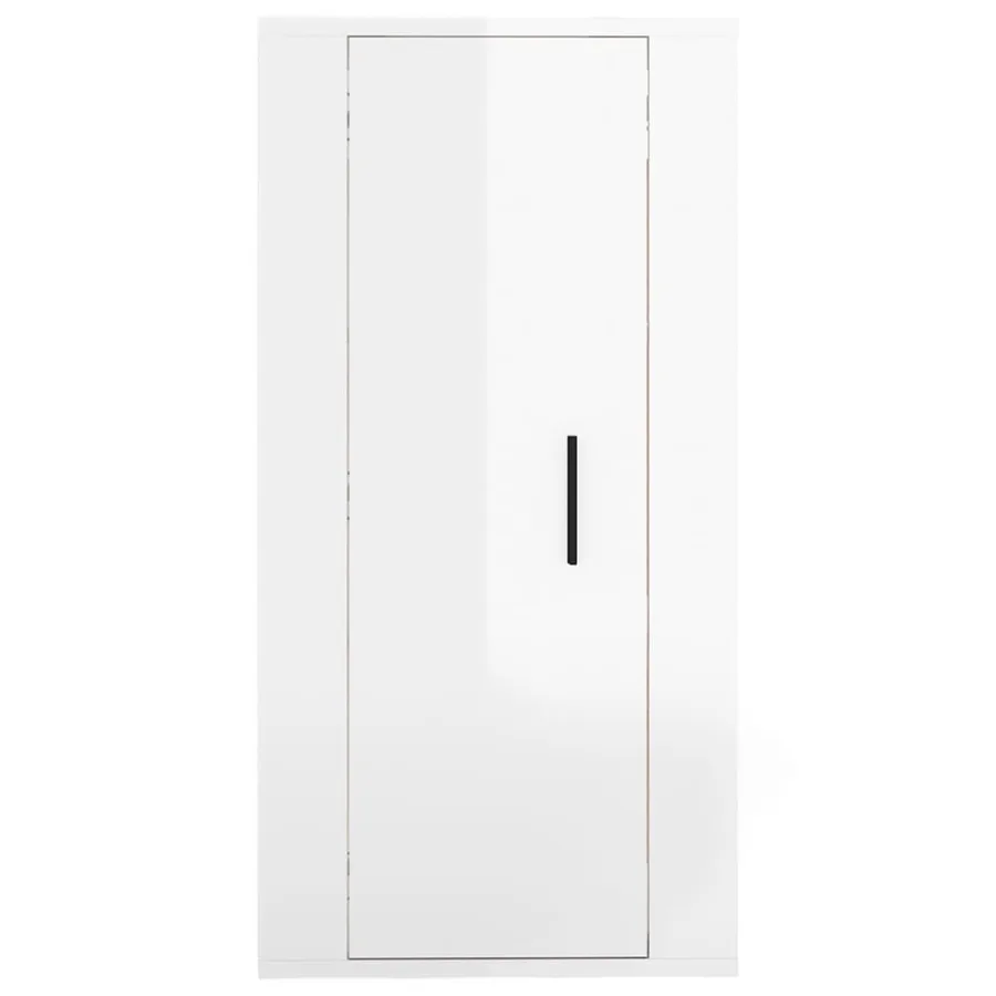Meuble TV mural Blanc brillant 40x34,5x80 cm - 4