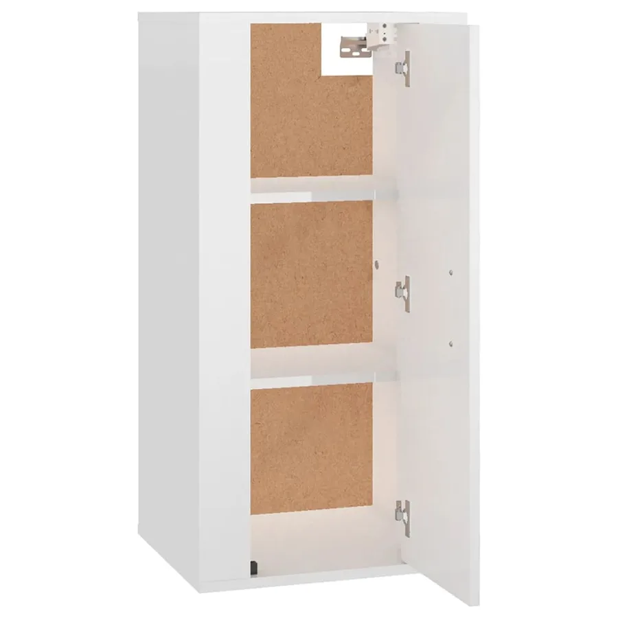 Meuble TV mural Blanc brillant 40x34,5x80 cm - 5