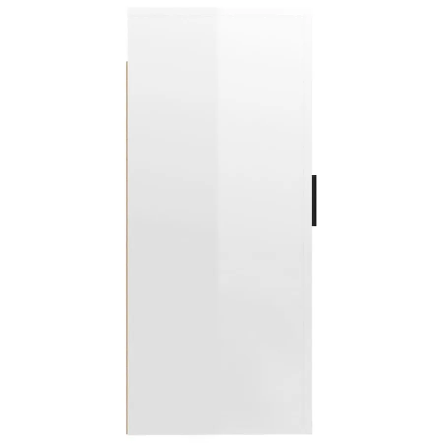 Meuble TV mural Blanc brillant 40x34,5x80 cm - 6