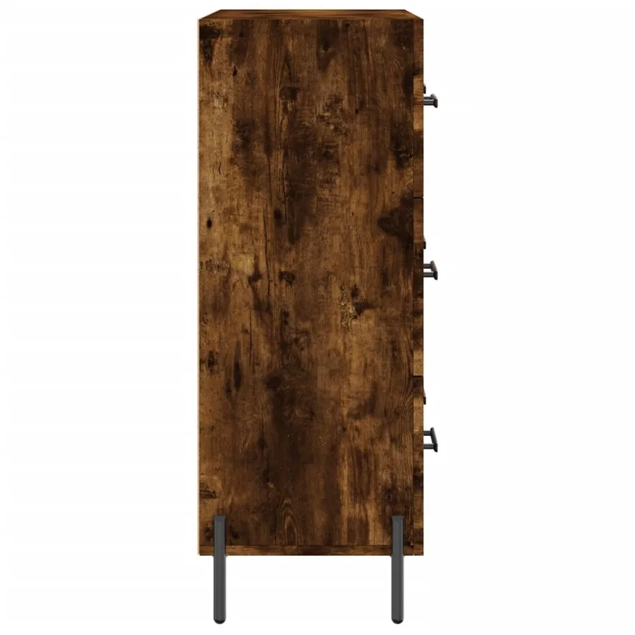 Buffet chêne fumé 69,5x34x90 cm bois d'ingénierie - 7