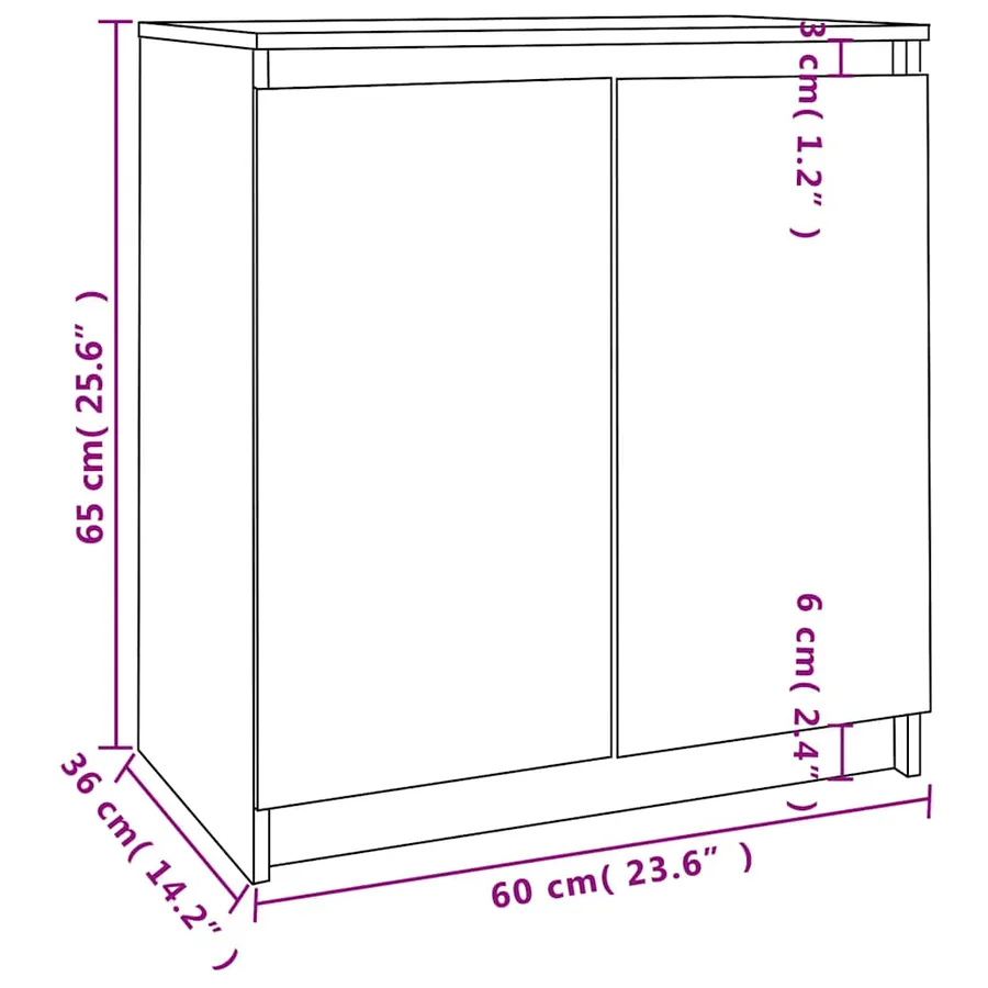 Armoire latérale 60x36x65 cm bois de pin massif - 8