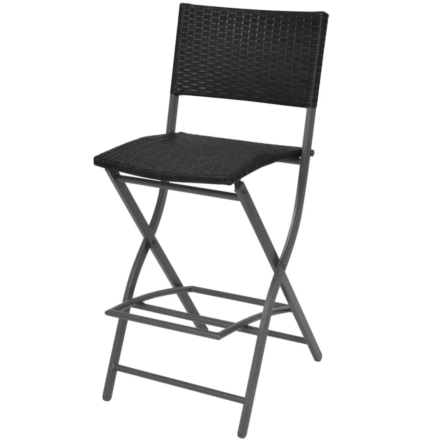 Ensemble à manger d'extérieur pliable 7pcs Acier Résine tressée - 6