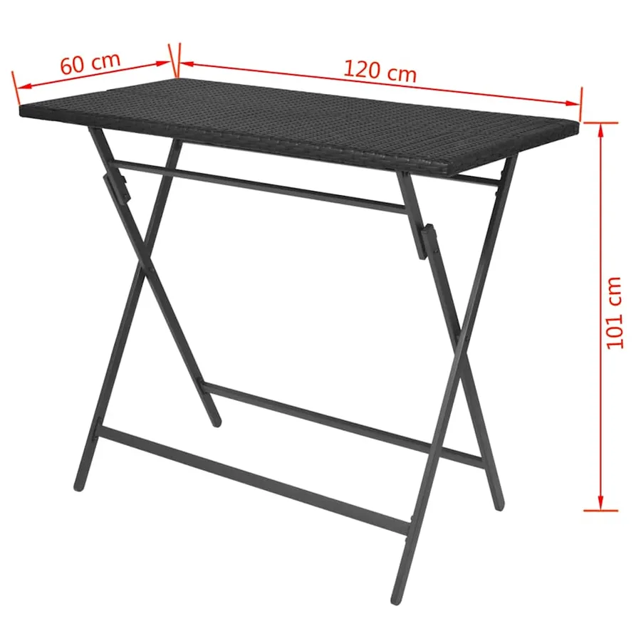 Ensemble à manger d'extérieur pliable 7pcs Acier Résine tressée - 8