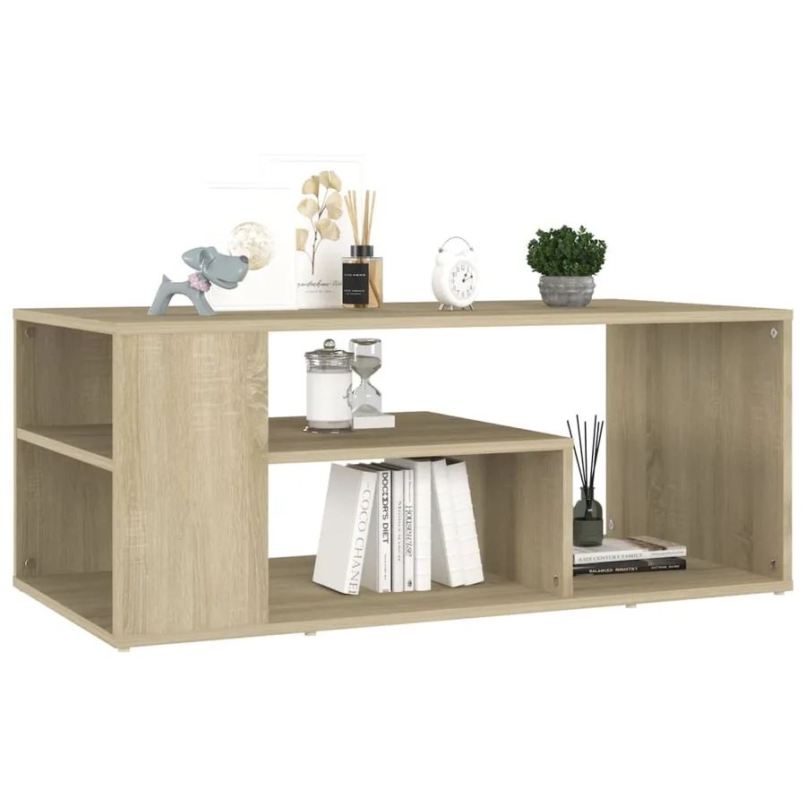 Table basse chêne sonoma 100x50x40 cm bois d'ingénierie - 3