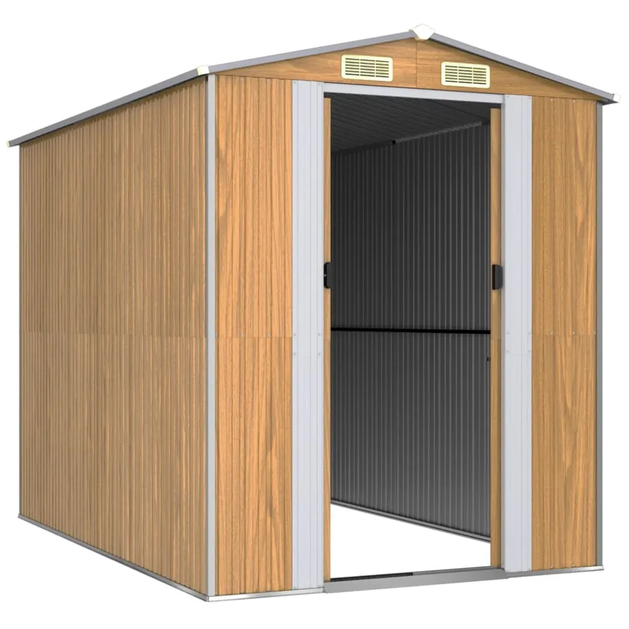 Abri de jardin Marron clair 192x274x223 cm Métal galvanisé - 3