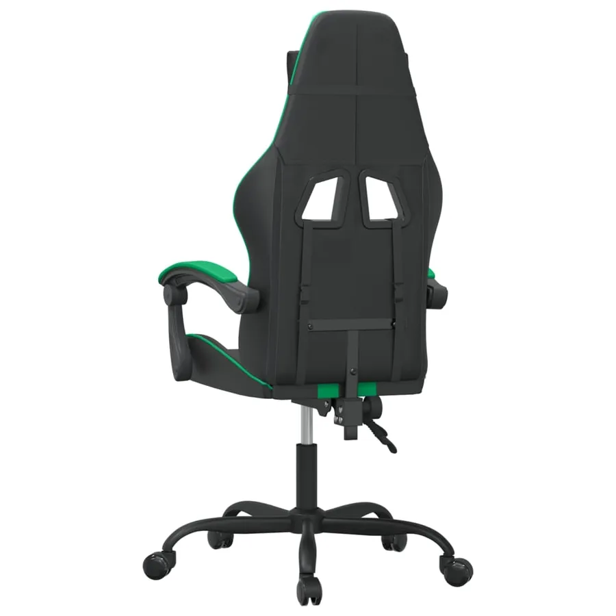 Chaise de jeu pivotante Noir et vert Similicuir - 5
