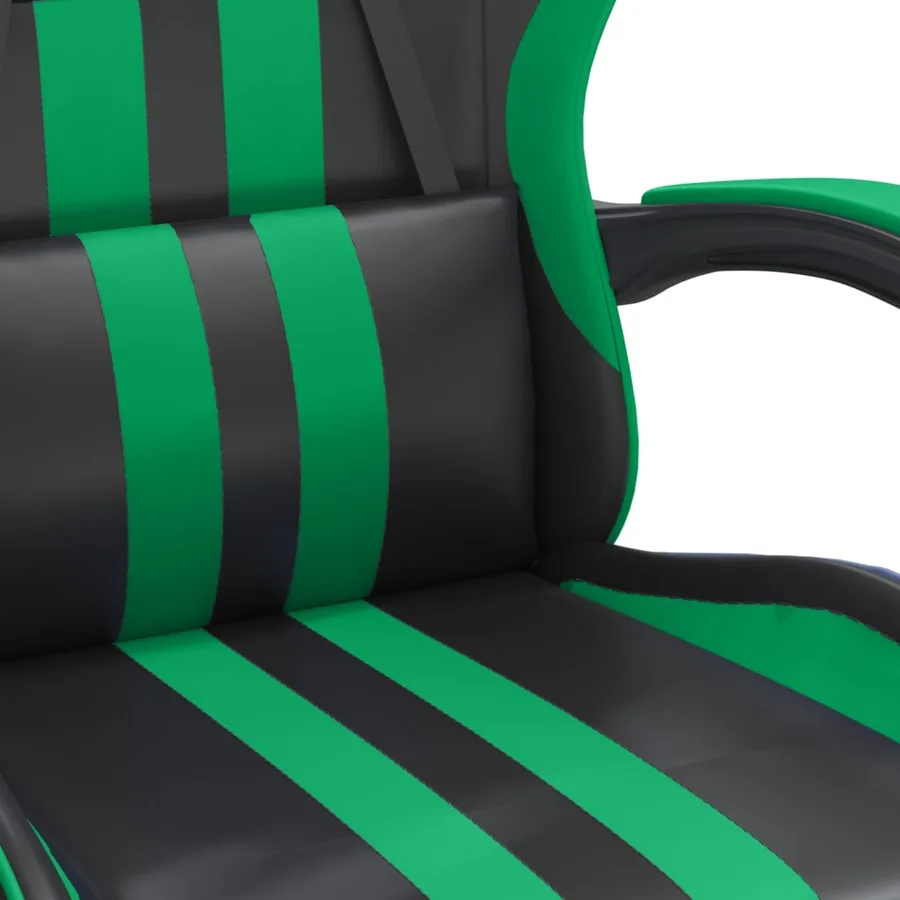 Chaise de jeu pivotante Noir et vert Similicuir - 6