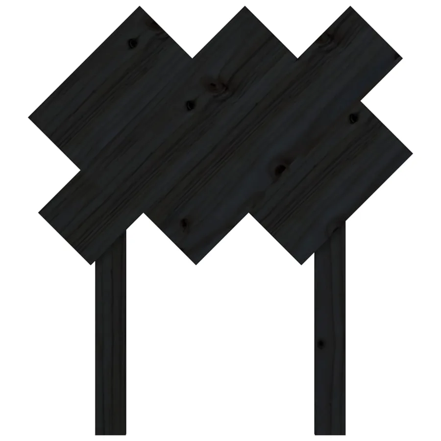 Tête de lit Noir 72,5x3x81 cm Bois massif de pin - 4