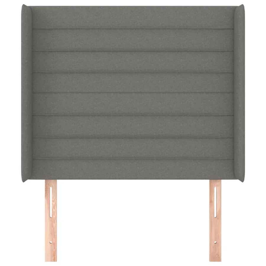 Tête de lit avec oreilles Gris foncé 83x16x118/128 cm Tissu - 3