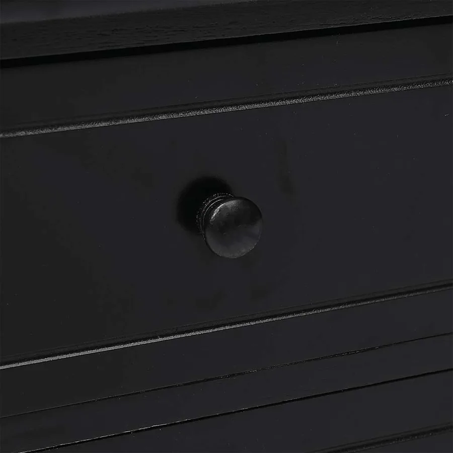 Meuble TV Noir 108x30x40 cm Bois de Paulownia solide - 5