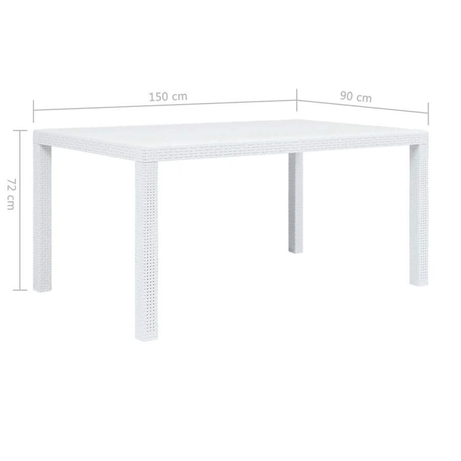 Ensemble à manger d'extérieur 7pcs Plastique Blanc Aspect rotin - 12