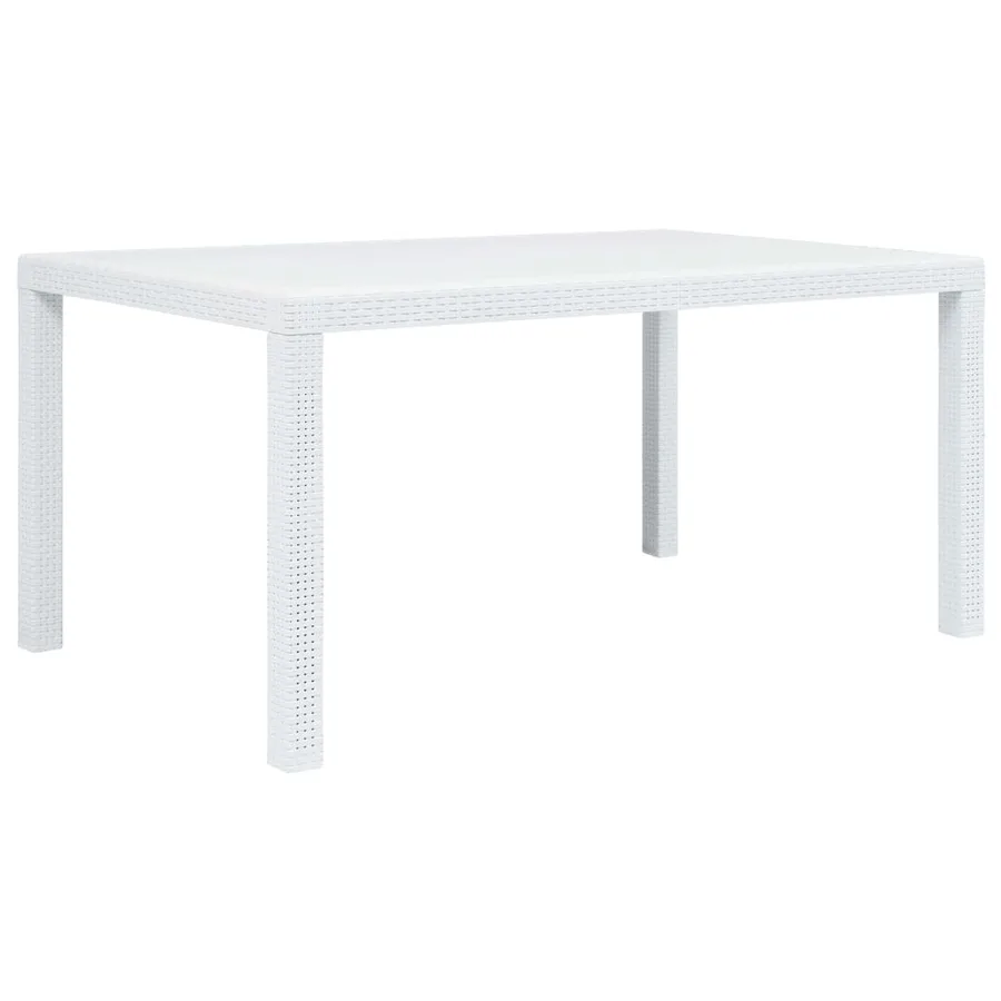 Ensemble à manger d'extérieur 7pcs Plastique Blanc Aspect rotin - 7