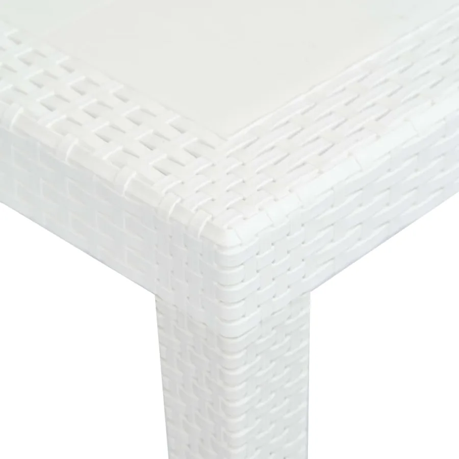 Ensemble à manger d'extérieur 7pcs Plastique Blanc Aspect rotin - 9