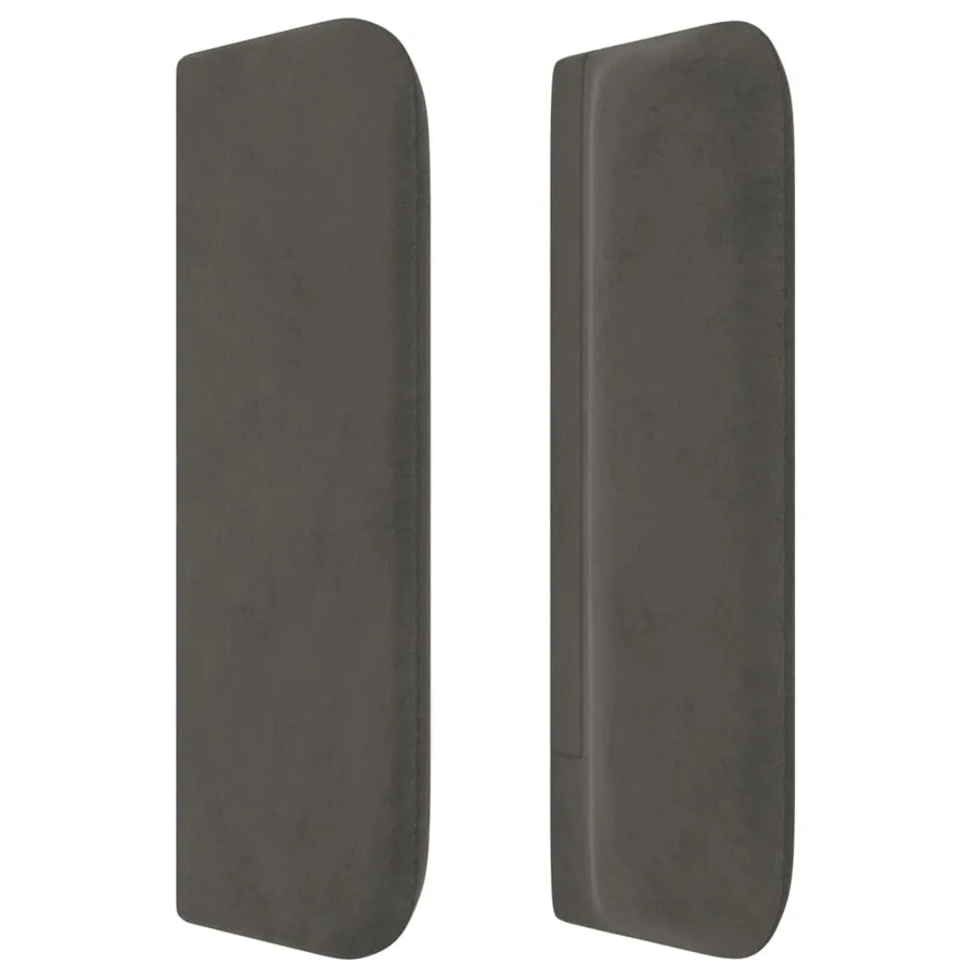 Tête de lit avec oreilles Gris foncé 183x16x78/88 cm Velours - 4