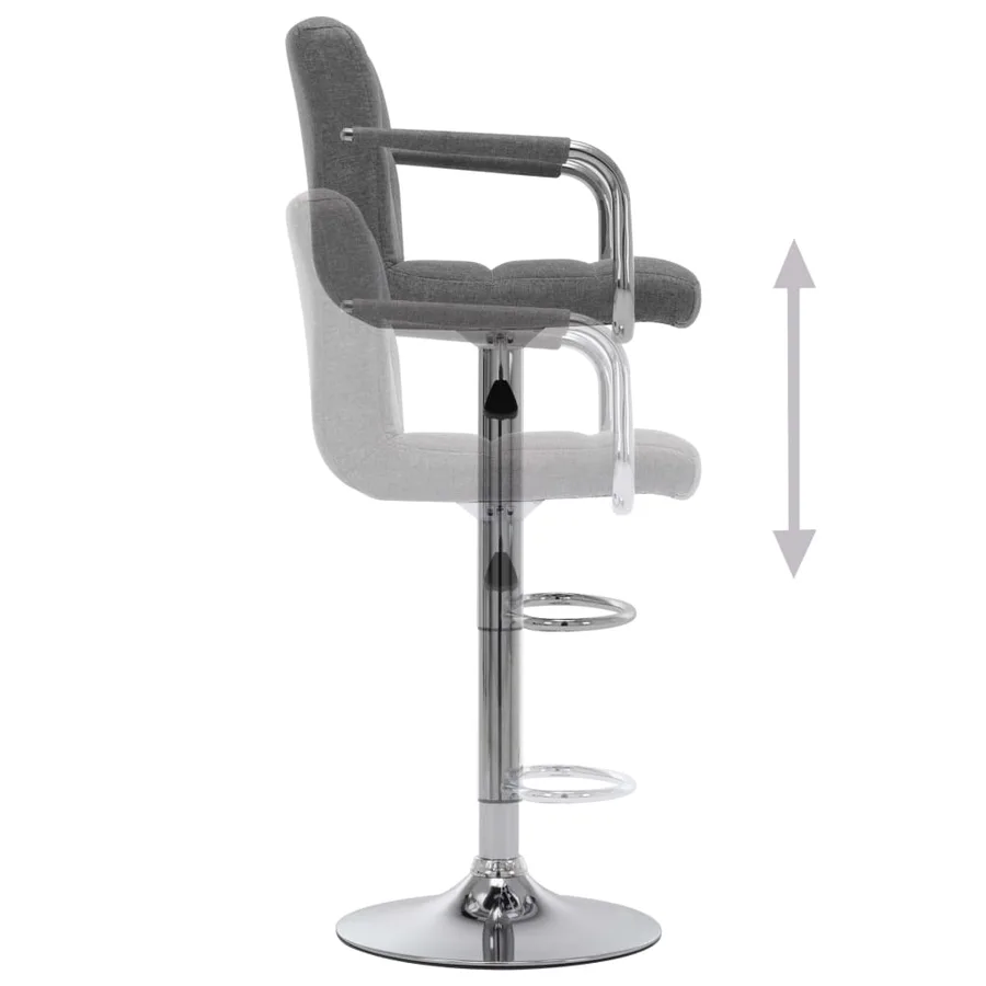Chaises de bar lot de 2 gris clair tissu - 6