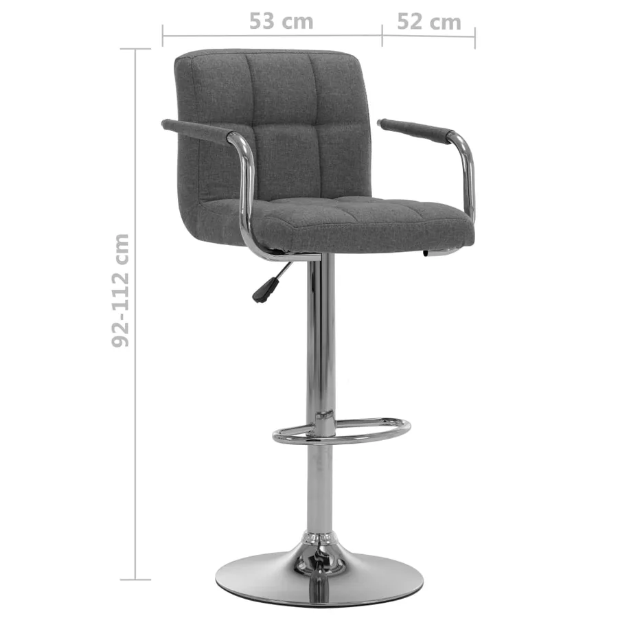 Chaises de bar lot de 2 gris clair tissu - 8