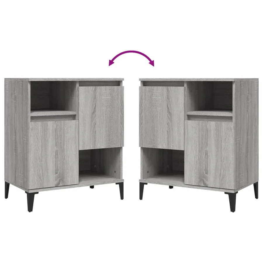 Buffets 3 pcs sonoma gris 60x35x70 cm bois d'ingénierie - 7