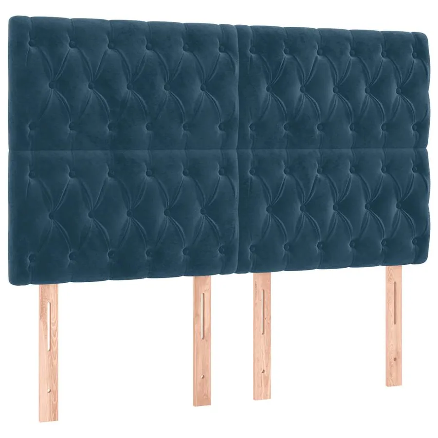 Cadre de lit sans matelas bleu foncé 160x200 cm velours - 8