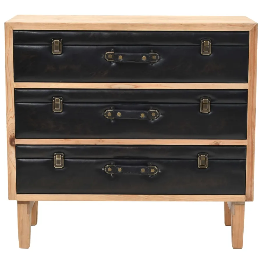 Armoire à tiroirs bois de sapin massif 80x36x75 cm - 2