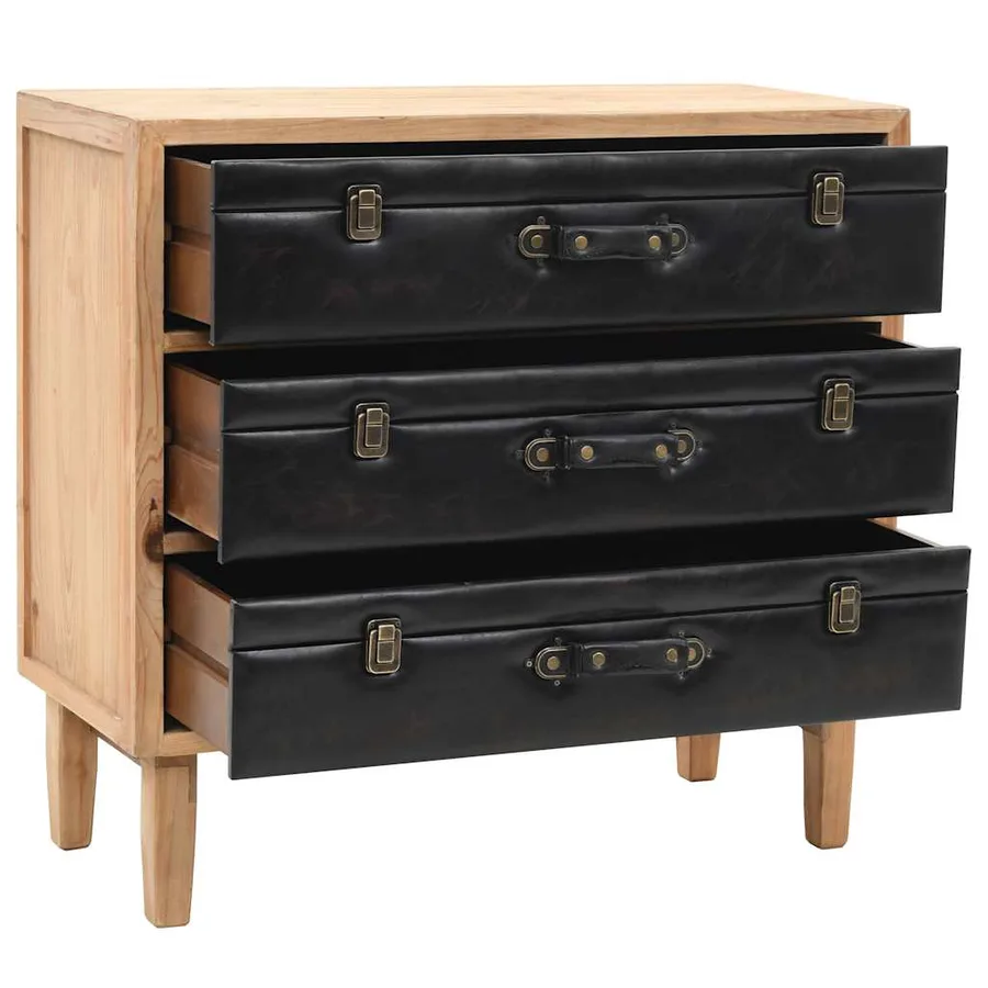Armoire à tiroirs bois de sapin massif 80x36x75 cm - 5