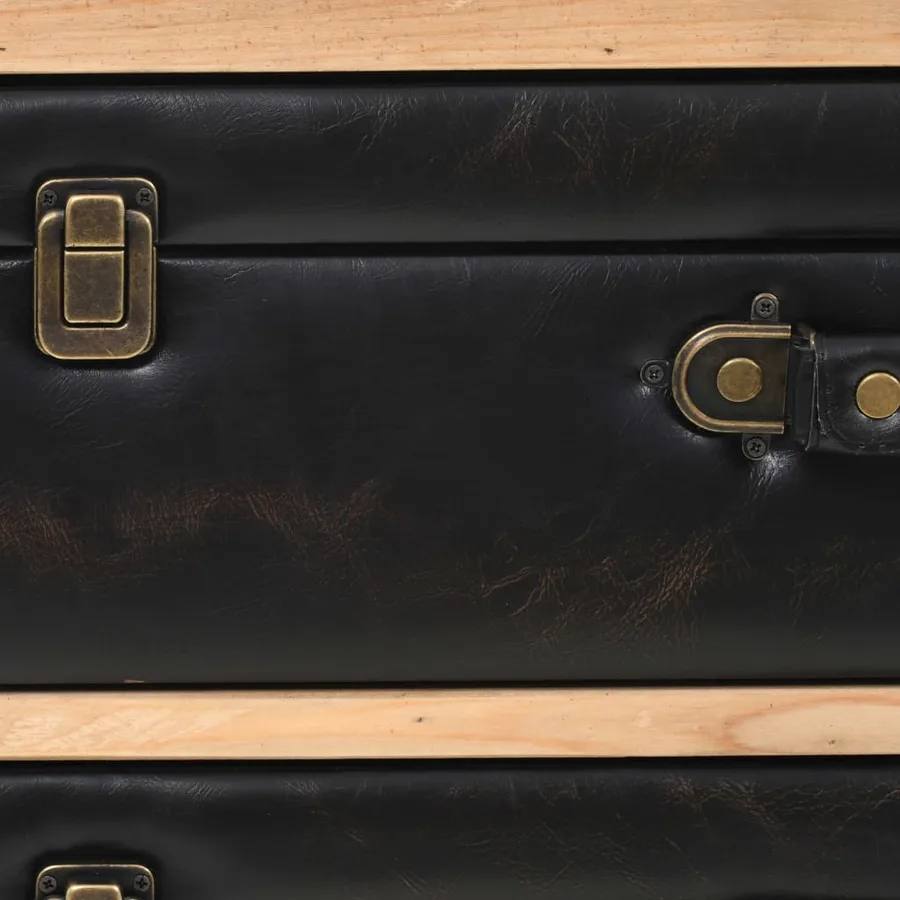 Armoire à tiroirs bois de sapin massif 80x36x75 cm - 8