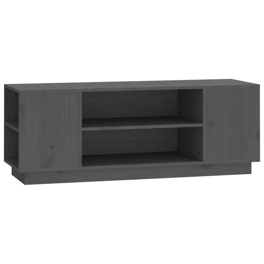 Meuble TV Gris 110x35x40,5 cm Bois de pin massif - 2