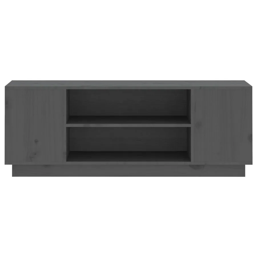 Meuble TV Gris 110x35x40,5 cm Bois de pin massif - 5