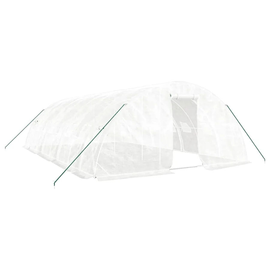 Serre avec cadre en acier blanc 40 m² 8x5x2,3 m - 2