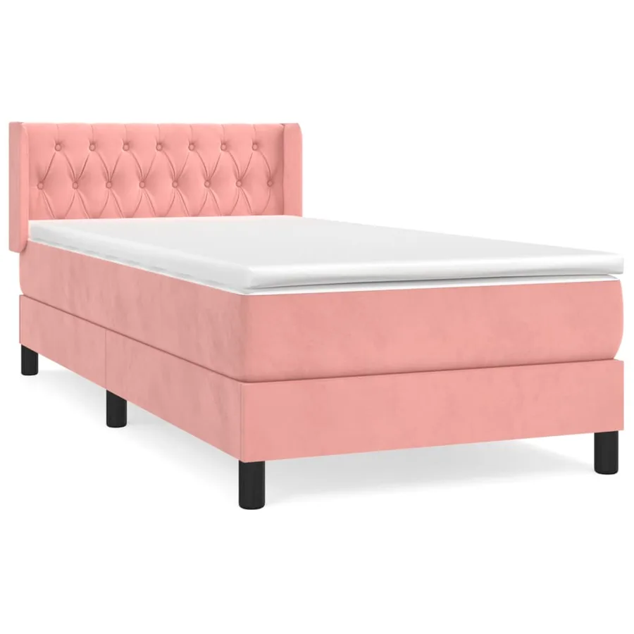 Sommier à lattes de lit avec matelas Rose 90x200 cm Velours - 2
