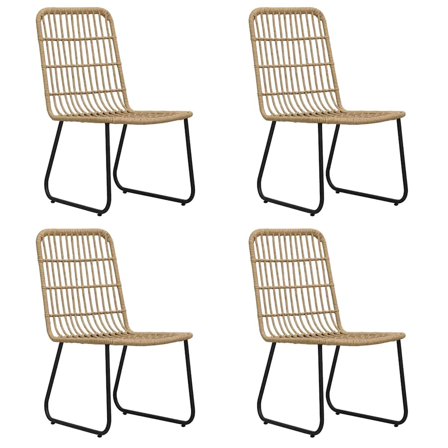 Ensemble à manger d'extérieur 5 pcs résine tressée et verre - 6