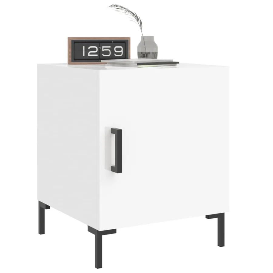 Tables de chevet 2 pcs blanc brillant 40x40x50 cm - 10