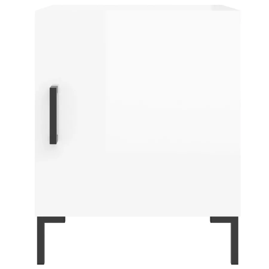 Tables de chevet 2 pcs blanc brillant 40x40x50 cm - 4