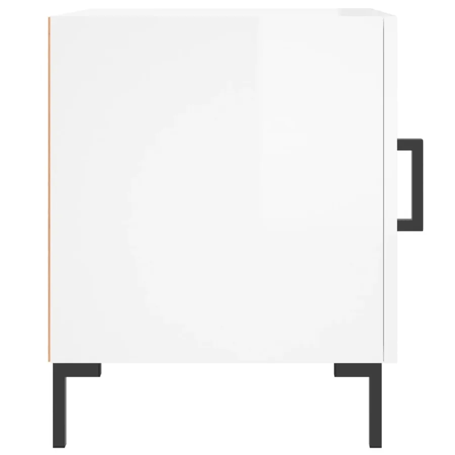 Tables de chevet 2 pcs blanc brillant 40x40x50 cm - 5