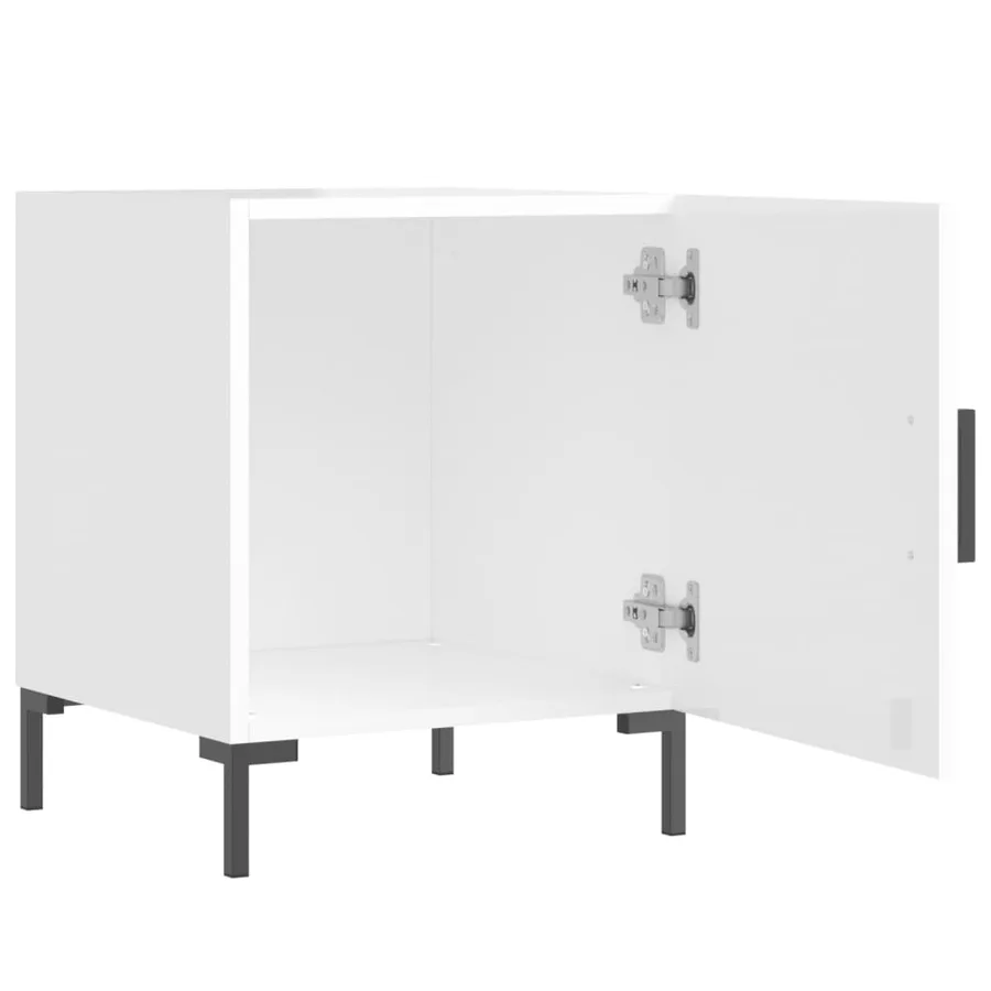 Tables de chevet 2 pcs blanc brillant 40x40x50 cm - 6