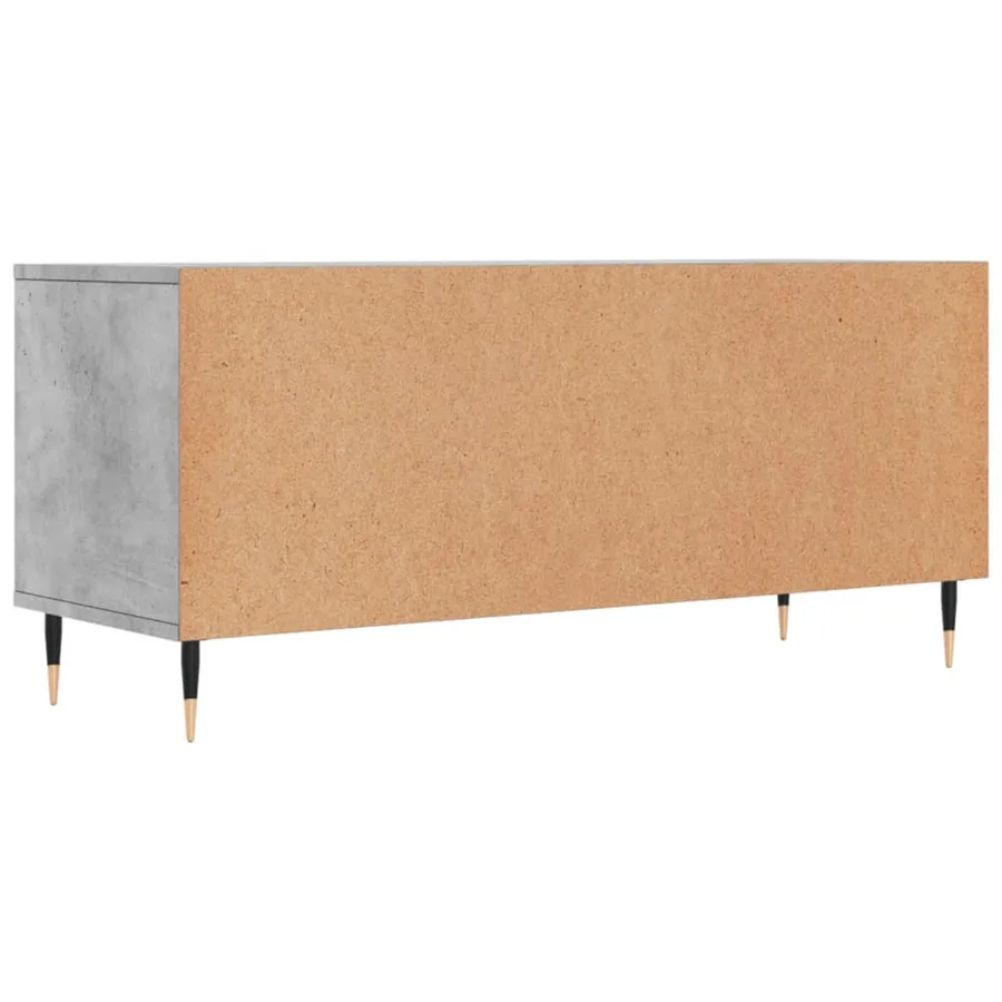 Meuble TV gris béton 100x34,5x44,5 cm bois d'ingénierie - 8