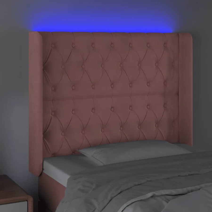Tête de lit à LED Rose 103x16x118/128 cm Velours - 4