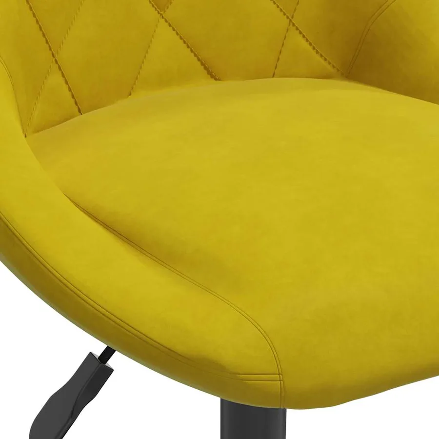 Tabouret de bar Jaune moutarde Velours - 6