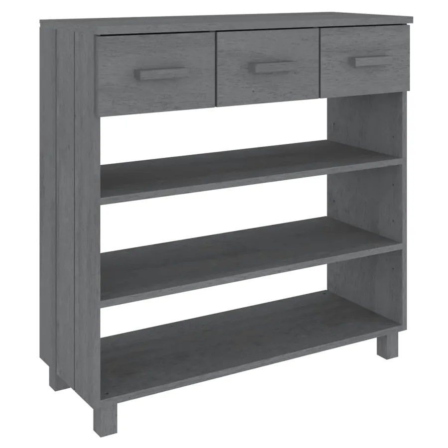 Table console HAMAR Gris foncé 90x35x90 cm Bois massif de pin - 2