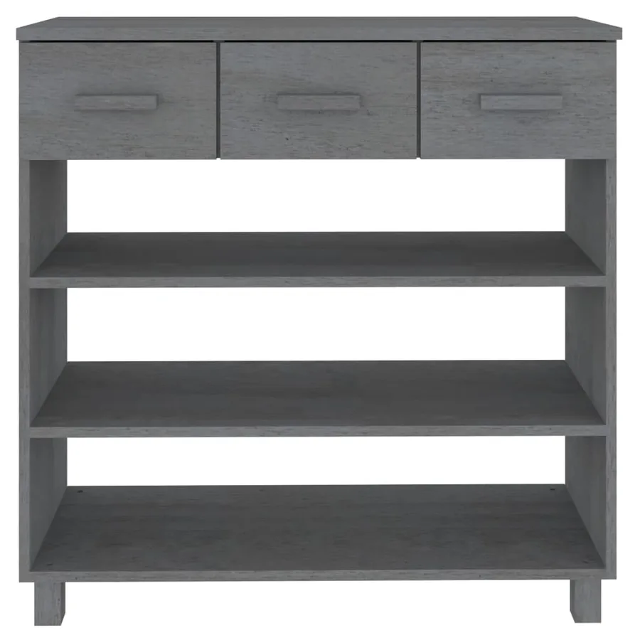 Table console HAMAR Gris foncé 90x35x90 cm Bois massif de pin - 5