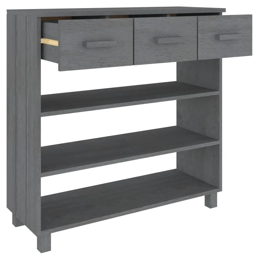 Table console HAMAR Gris foncé 90x35x90 cm Bois massif de pin - 7
