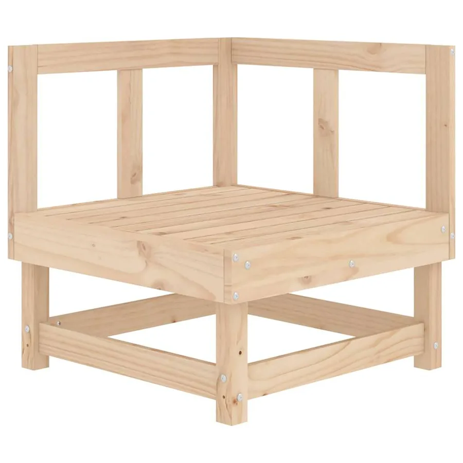 Canapé d'angle avec coussins bois de pin solide - 4
