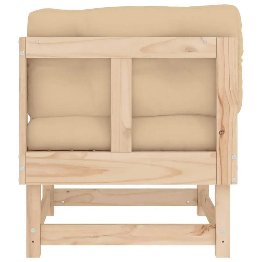 Canapé d'angle avec coussins bois de pin solide - 5