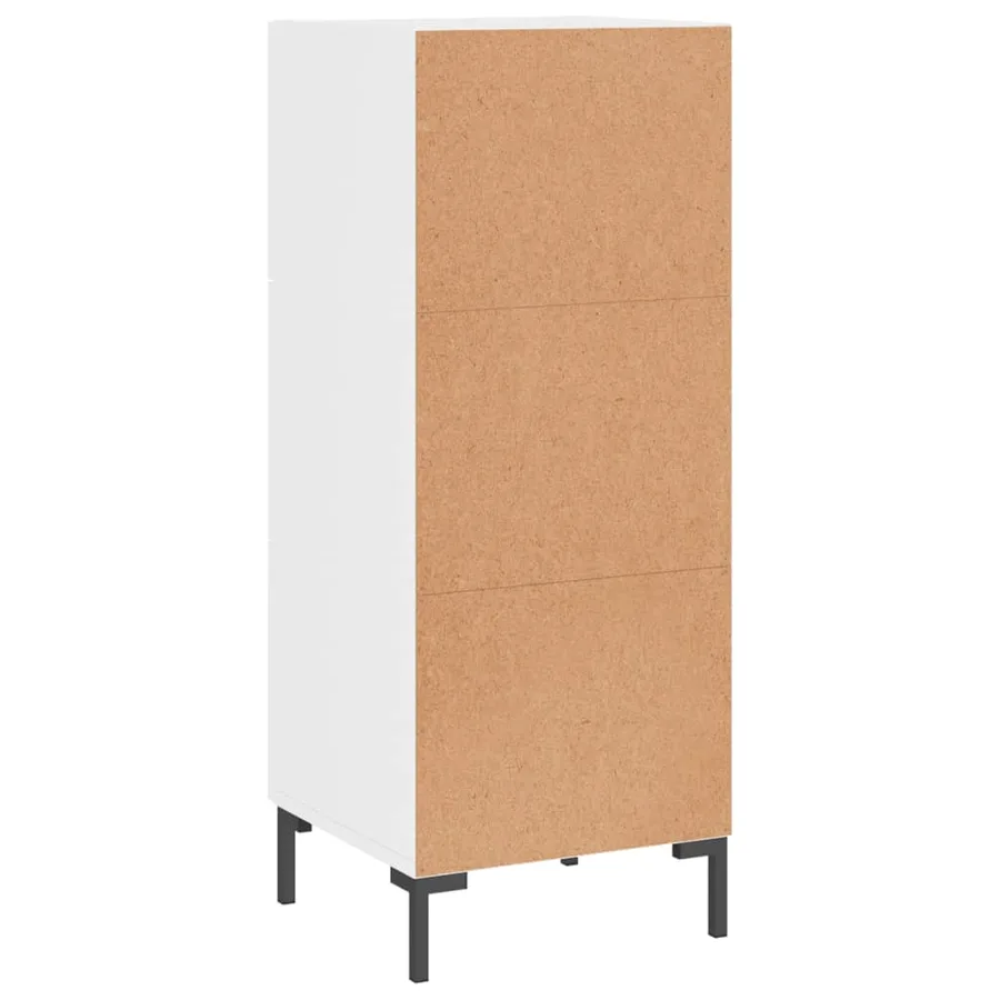 Buffet Blanc brillant 34,5x34x90 cm Bois d'ingénierie - 8